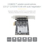 StarTech.com 4-Port 2.5Gbps NBASE-T PCIe Network Card Intel I225-V Black