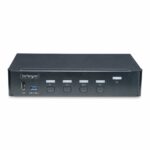 StarTech.com 4-Port DisplayPort 1.2 KVM Switch, 4K 60Hz, USB 3.2 Gen 1 Hub, Black