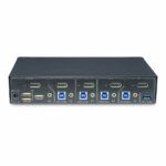StarTech.com 4-Port DisplayPort 1.2 KVM Switch, 4K 60Hz, USB 3.2 Gen 1 Hub, Black