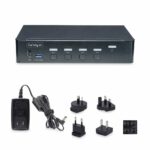 StarTech.com 4-Port DisplayPort 1.2 KVM Switch, 4K 60Hz, USB 3.2 Gen 1 Hub, Black