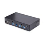 StarTech.com 4-Port DisplayPort 1.4 KVM Switch, 8K 60Hz / 4K 144Hz, USB 3.0, Black