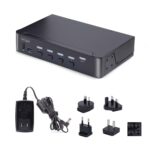 StarTech.com 4-Port DisplayPort 1.4 KVM Switch, 8K 60Hz / 4K 144Hz, USB 3.0, Black