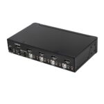 StarTech.com 4 Port DisplayPort KVM Switch 4K 60Hz USB 2.0 Hub Rack Mount Black