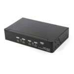 StarTech.com 4 Port DisplayPort KVM Switch 4K 60Hz USB 2.0 Hub Rack Mount Black