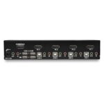 StarTech.com 4 Port DisplayPort KVM Switch 4K 60Hz USB 2.0 Hub Rack Mount Black
