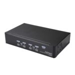StarTech.com 4 Port DisplayPort KVM Switch 4K 60Hz USB 2.0 Hub Rack Mount Black