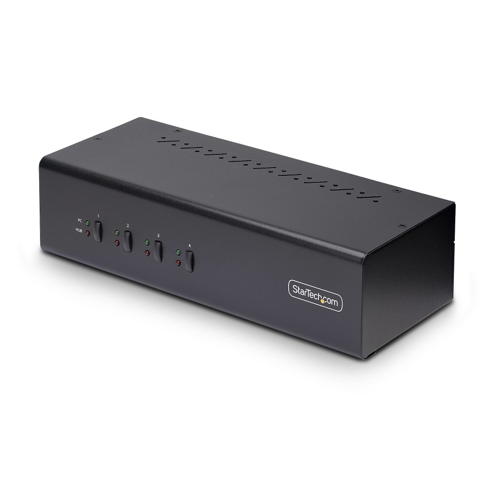 StarTech.com 4-Port Dual DisplayPort KVM Switch 4K 60Hz, 2x USB 5Gbps Hub, 2x USB 2.0 HID, Black StarTech.com 4-Port Dual DisplayPort KVM Switch 4K 60Hz, 2x USB 5Gbps Hub, 2x USB 2.0 HID, Black