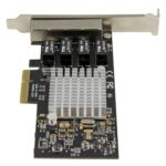 StarTech.com 4-Port Gigabit Ethernet Network Card - PCIe, Intel I350 NIC, Black, Metallic