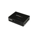 StarTech.com 4-Port Gigabit PoE+ Injector Midspan Hub 802.3at/af, 120W, 2000 Mbps, Black