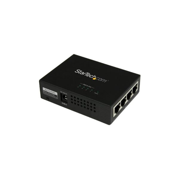 StarTech.com 4-Port Gigabit PoE+ Injector Midspan Hub 802.3at/af, 120W, 2000 Mbps, Black