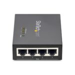 StarTech.com 4-Port Gigabit PoE+ Injector Midspan Hub 802.3at/af, 120W, 2000 Mbps, Black