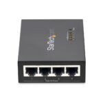 StarTech.com 4-Port Gigabit PoE+ Injector Midspan Hub 802.3at/af, 120W, 2000 Mbps, Black