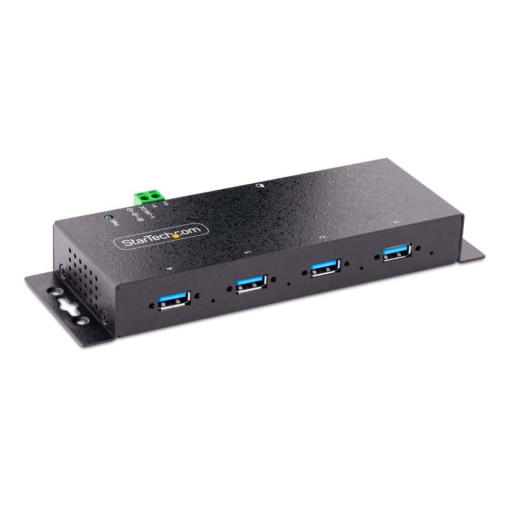 StarTech.com 4-Port Industrial USB 3.2 Gen 1 Hub with ESD Protection, 5Gbps, DIN/Wall/Desk Mountable, Black StarTech.com 4-Port Industrial USB 3.2 Gen 1 Hub with ESD Protection, 5Gbps, DIN/Wall/Desk Mountable, Black
