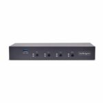 StarTech.com 4-Port KM Switch with Mouse Switching, USB, Audio, TAA Compliant - Black