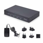 StarTech.com 4-Port KM Switch with Mouse Switching, USB, Audio, TAA Compliant - Black