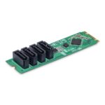 StarTech.com 4-Port M.2 PCIe 3.0 to SATA Adapter Card, ASM1064, M.2 NVMe to 4x SATA HDD/SSD