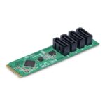 StarTech.com 4-Port M.2 PCIe 3.0 to SATA Adapter Card, ASM1064, M.2 NVMe to 4x SATA HDD/SSD