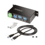 StarTech.com 4-Port Managed USB 3.2 Gen 1 Hub, Heavy Duty Metal Housing, ESD & Surge Protection, Black