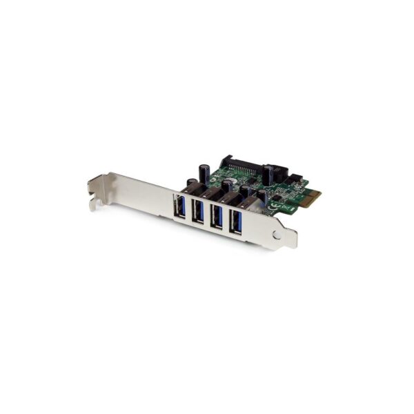 StarTech.com 4 Port PCIe USB 3.2 Gen 1 Controller Card with UASP - 5Gbps - SATA Power