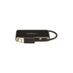 StarTech.com 4-Port Portable USB 2.0 Hub Built-in Cable Black/Silver 480 Mbit/s