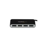 StarTech.com 4-Port Portable USB 2.0 Hub Built-in Cable Black/Silver 480 Mbit/s