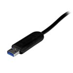 StarTech.com 4-Port Portable USB 3.2 Gen 1 Hub with Built-in 0.25m Cable - 5Gbps, Black