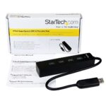 StarTech.com 4-Port Portable USB 3.2 Gen 1 Hub with Built-in 0.25m Cable - 5Gbps, Black