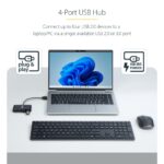 StarTech.com 4-Port USB 2.0 Hub - Bus Powered, Portable Mini USB Splitter, Black