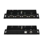 StarTech.com 4 Port USB 2.0 to DB9 RS232 Serial Adapter Hub, Industrial DIN Rail/Wall Mountable, Black