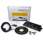 StarTech.com 4 Port USB 2.0 to DB9 RS232 Serial Adapter Hub, Industrial DIN Rail/Wall Mountable, Black