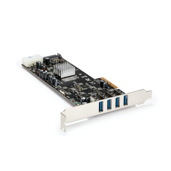 StarTech.com 4 Port USB 3.0 PCIe Card, 4 Dedicated 5Gbps Channels, UASP, SATA/LP4 Power Adapter