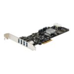 StarTech.com 4 Port USB 3.0 PCIe Card, 4 Dedicated 5Gbps Channels, UASP, SATA/LP4 Power Adapter