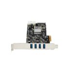 StarTech.com 4 Port USB 3.0 PCIe Card, 4 Dedicated 5Gbps Channels, UASP, SATA/LP4 Power Adapter