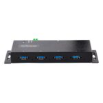 StarTech.com 4-Port USB 3.2 Gen 1 Hub - 5Gbps Industrial Metal USB-A Hub with ESD Protection, Black