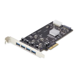 StarTech.com 4-Port USB 3.2 Gen 1 PCIe Card 5Gbps with 4x USB-A Ports Black