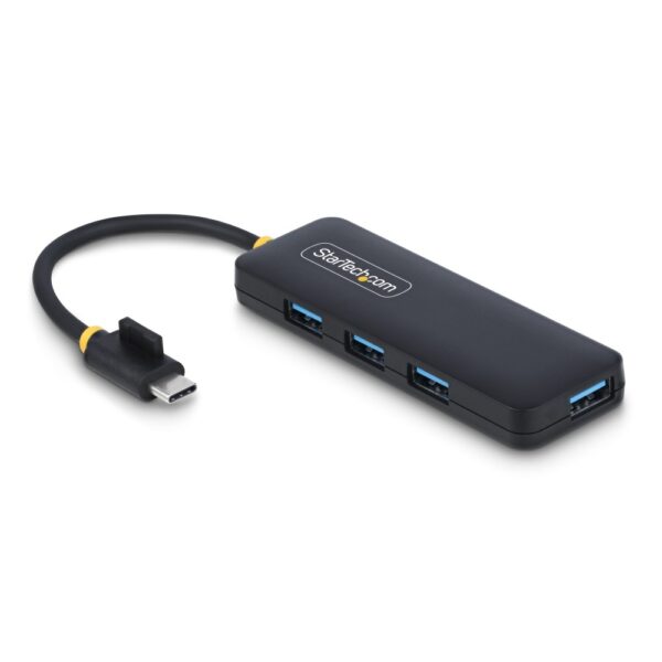 StarTech.com 4-Port USB 3.2 Gen 1 USB-C Hub, 5Gbps, USB-C to 4x USB-A, Black