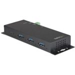 StarTech.com 4-Port USB 3.2 Gen 2 10Gbps Industrial USB-C Hub - Black