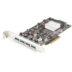 StarTech.com 4-Port USB 3.2 Gen 2 PCIe Card, 10Gbps USB-A, ASM3142/ASM1812 Chipset, Black