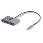 StarTech.com 4-Port USB-C Hub, 2x USB-A + 2x USB-C, 100W PD, 5Gbps, 0.3m Cable, Grey