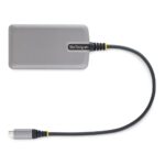 StarTech.com 4-Port USB-C Hub, USB 3.2 Gen 1 (5Gbps), Bus Powered, Micro-USB Auxiliary Power, Grey, 0.3m Cable