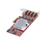 StarTech.com 4-Port USB-C PCIe Card, USB 3.2 Gen 2 10Gbps, 4x Independent USB Controllers, Red