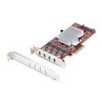 StarTech.com 4-Port USB-C PCIe Card, USB 3.2 Gen 2 10Gbps, 4x Independent USB Controllers, Red
