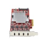 StarTech.com 4-Port USB-C PCIe Card, USB 3.2 Gen 2 10Gbps, 4x Independent USB Controllers, Red