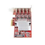 StarTech.com 4-Port USB-C PCIe Card, USB 3.2 Gen 2 10Gbps, 4x Independent USB Controllers, Red