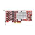 StarTech.com 4-Port USB-C PCIe Card, USB 3.2 Gen 2 10Gbps, 4x Independent USB Controllers, Red