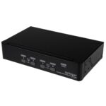 StarTech.com 4 Port USB DisplayPort KVM Switch with Audio, 3840x2400, Black