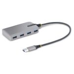 StarTech.com 4-Port USB Hub - USB 3.2 Gen 1 (5Gbps), Bus Powered, USB-A to 4x USB-A, 0.3m, Grey