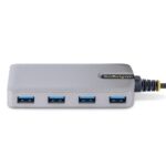 StarTech.com 4-Port USB Hub - USB 3.2 Gen 1 (5Gbps), Bus Powered, USB-A to 4x USB-A, 0.3m, Grey