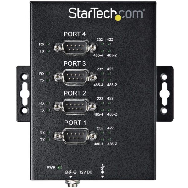 StarTech.com 4 Port USB to RS232/RS422/RS485 Serial Adapter - Industrial Hub, 15kV ESD