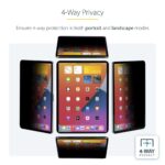 StarTech.com 4-Way Privacy Screen for 12.9" iPad Pro (3rd Gen+), 30 Deg. View, 51% Blue Light Reduction, Matte, Black